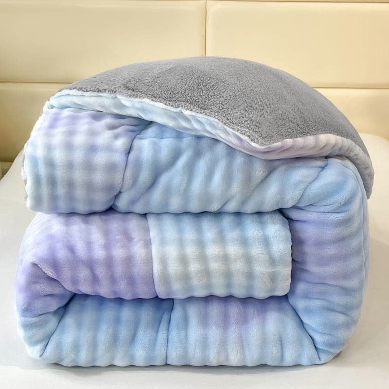 Fluffy Gradient Color Sherpa Warm Blankets - Blue & Purple - King - image 18