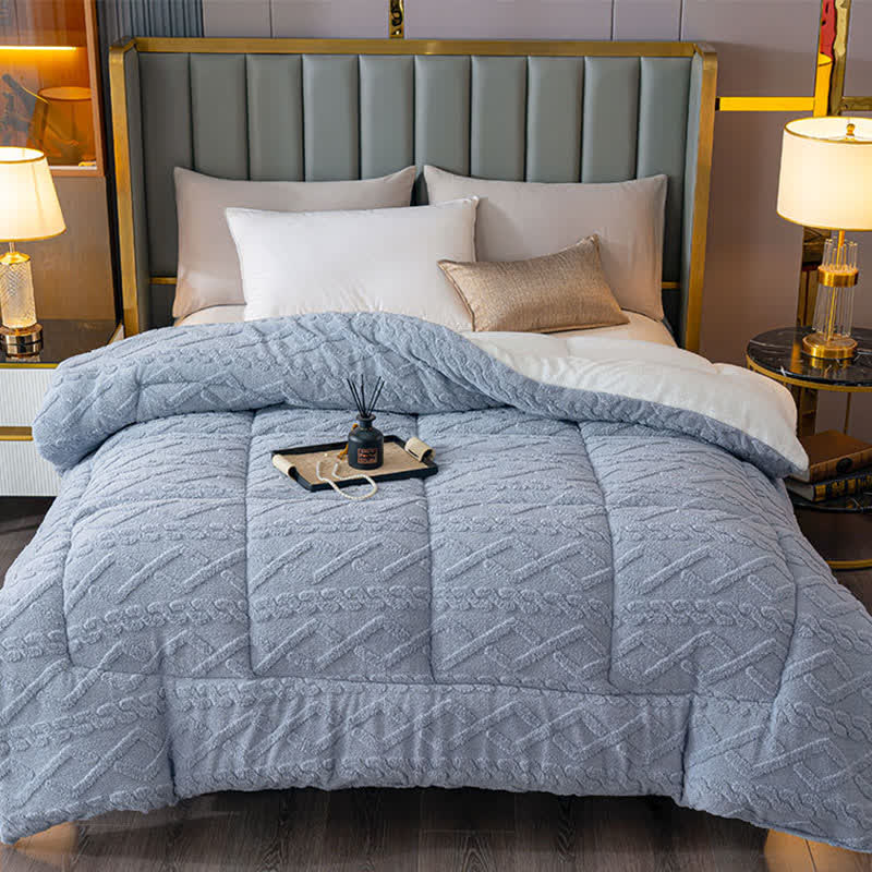 Luxury Diamond Embossed Sherpa Throw Blanket - image 3