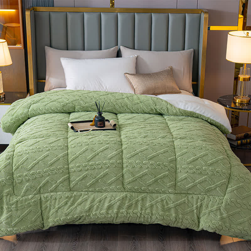 Luxury Diamond Embossed Sherpa Throw Blanket - image 9