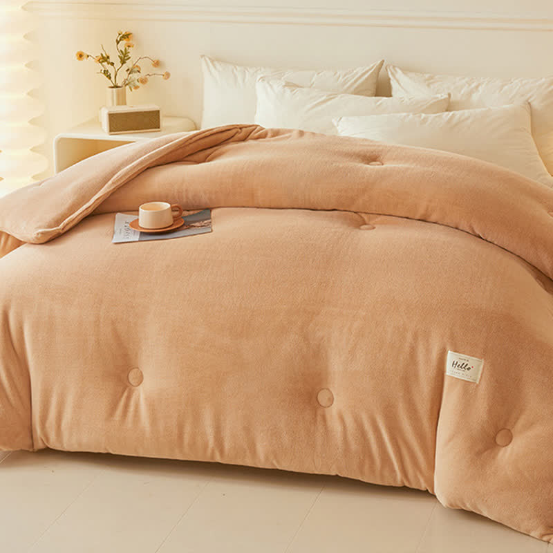Simple Solid Color Warm Plush Blanket - image 6