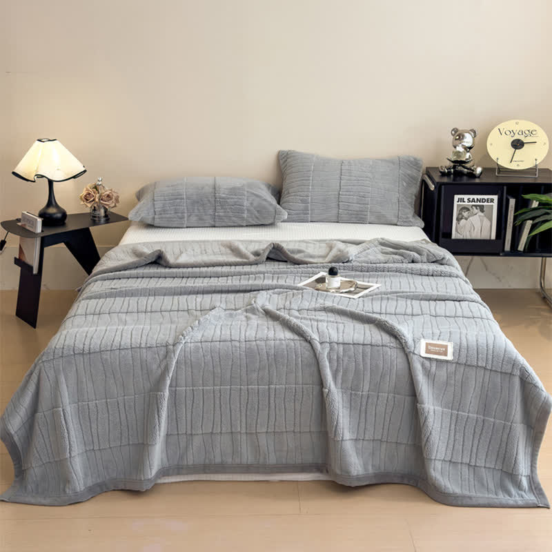 Luxe Striped Textured Warm Throw Blanket - image 11