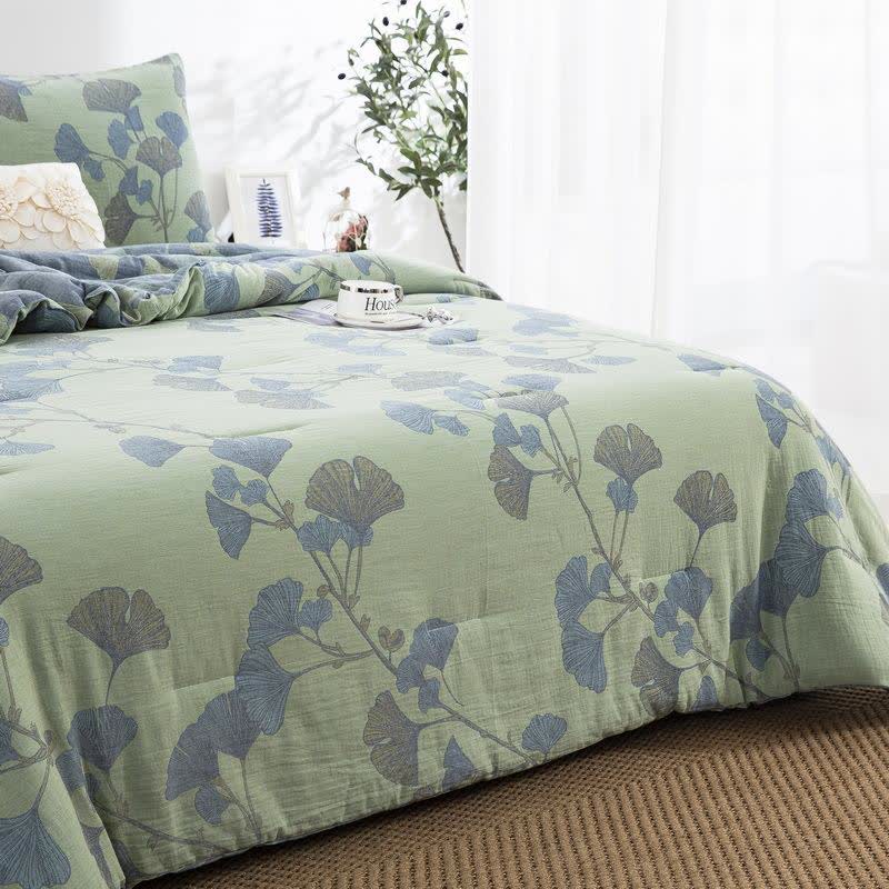 Ginkgo Leaf Cotton Gauze Reversible Bedding  - image 4