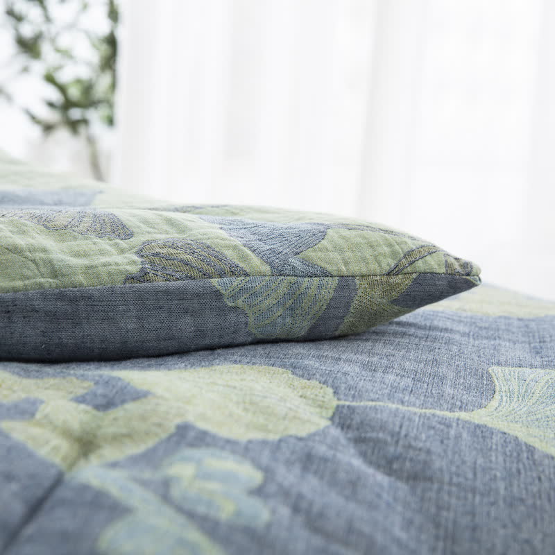 Ginkgo Leaf Cotton Gauze Reversible Bedding  - image 6