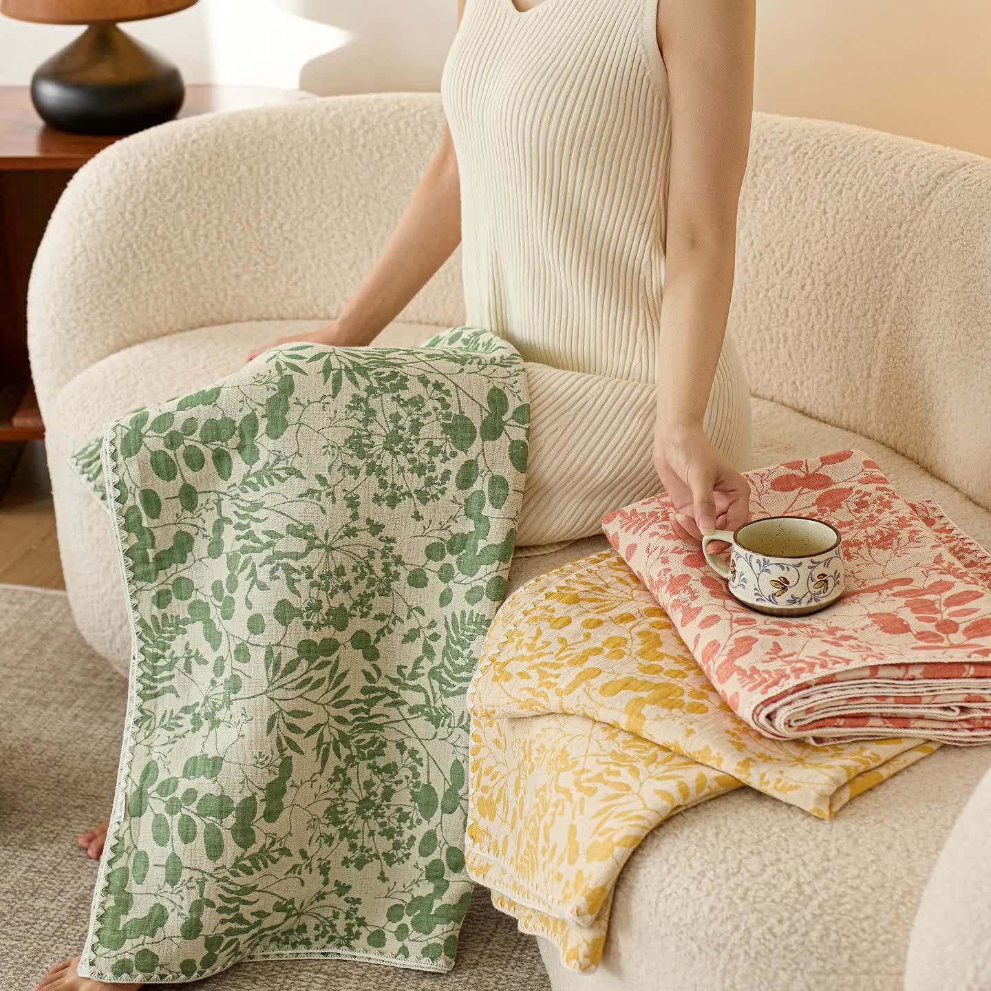 Soft Style Floral Cotton Gauze Quilt - image 4