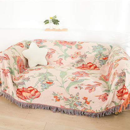 Orange Blossom Cotton Gauze Tassel Quilt - image 2