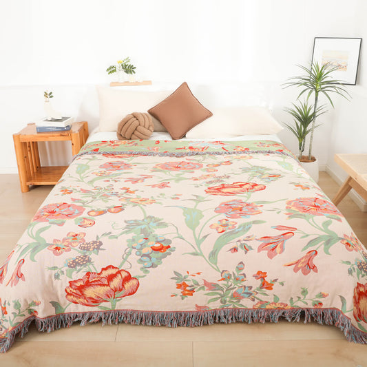 Orange Blossom Cotton Gauze Tassel Quilt - Queen - image 0