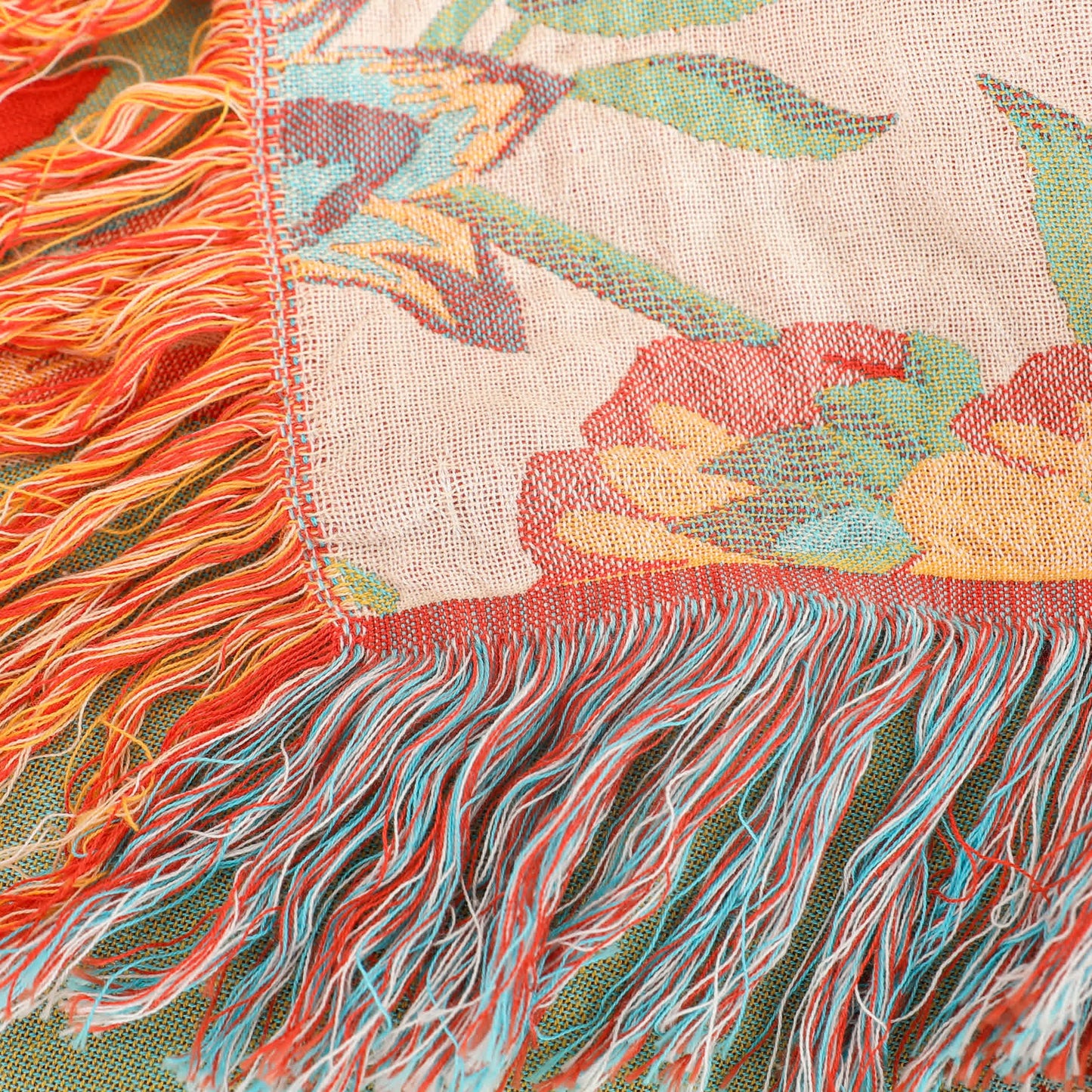 Orange Blossom Cotton Gauze Tassel Quilt - image 5