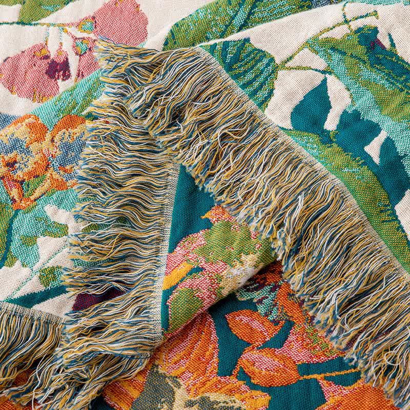 Flourish Flower Cotton Gauze Tassel Quilt - image 6