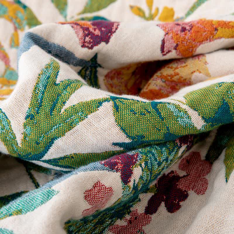 Flourish Flower Cotton Gauze Tassel Quilt - image 5