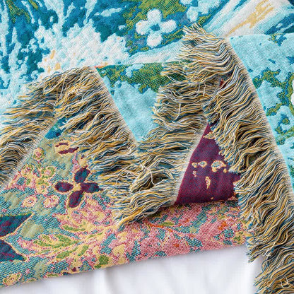 Forest Daisy Cotton Gauze Tassel Quilt - image 5