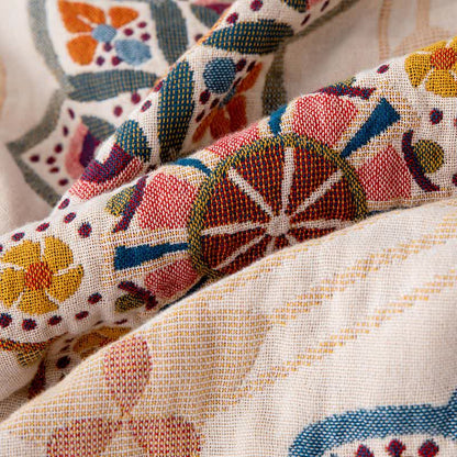 Ethnic Star-shaped Flower Cotton Quilt - image 5