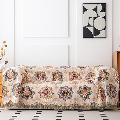 Ethnic Star-shaped Flower Cotton Quilt - image 3