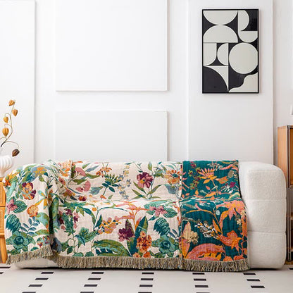 Flourish Flower Cotton Gauze Tassel Quilt - image 4