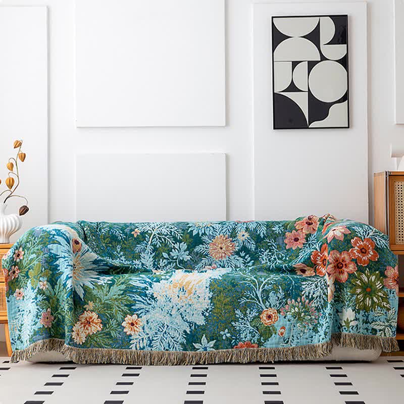 Forest Daisy Cotton Gauze Tassel Quilt - image 3