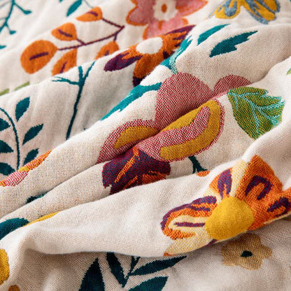 Colorful Flower Leaf Cotton Tassel Quilt - image 4