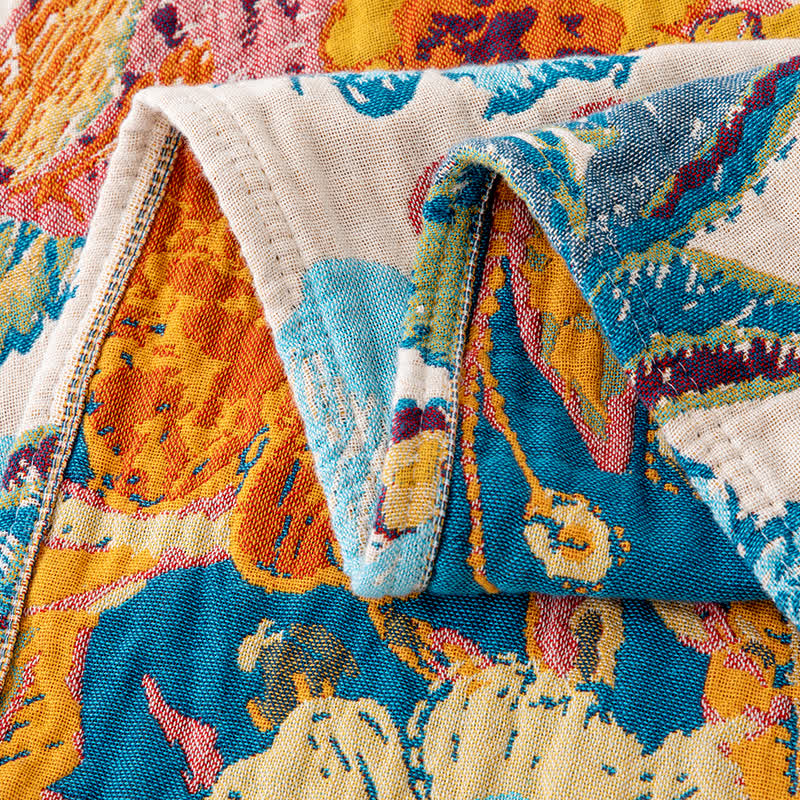 Colorful Luxurious Peony Cotton Tassel Quilt - image 5