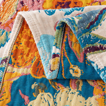 Colorful Luxurious Peony Cotton Tassel Quilt - image 5