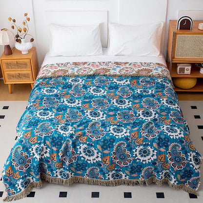 Ethnic Paisley Floral Cotton Gauze Quilt - image 1