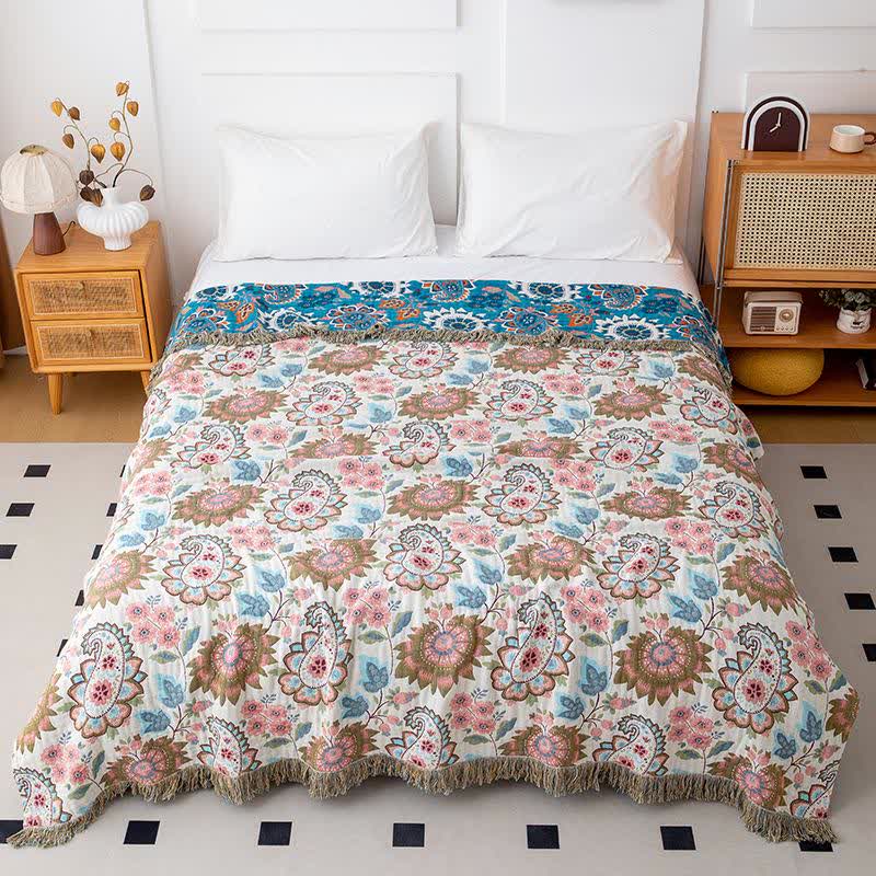 Ethnic Paisley Floral Cotton Gauze Quilt - Queen - image 0