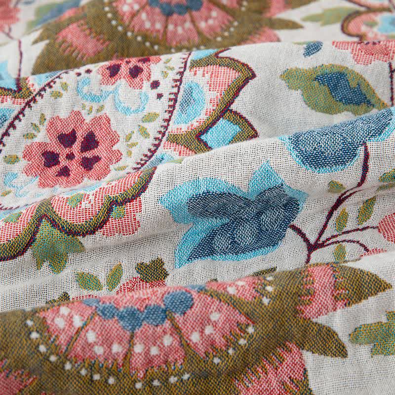 Ethnic Paisley Floral Cotton Gauze Quilt - image 5