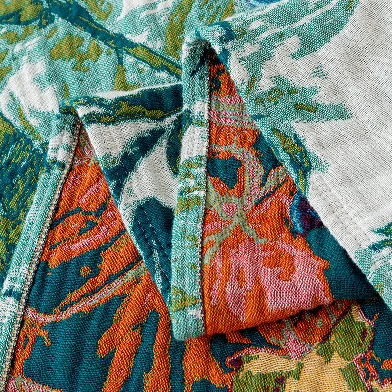 Green Field Flower Cotton Tassel Quilt - image 5