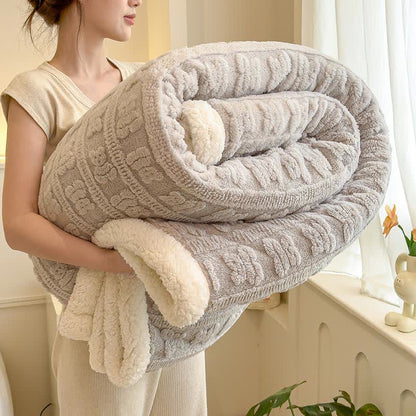 Bear Striped Textured Throw Blanket - Grey - Queen - image 8