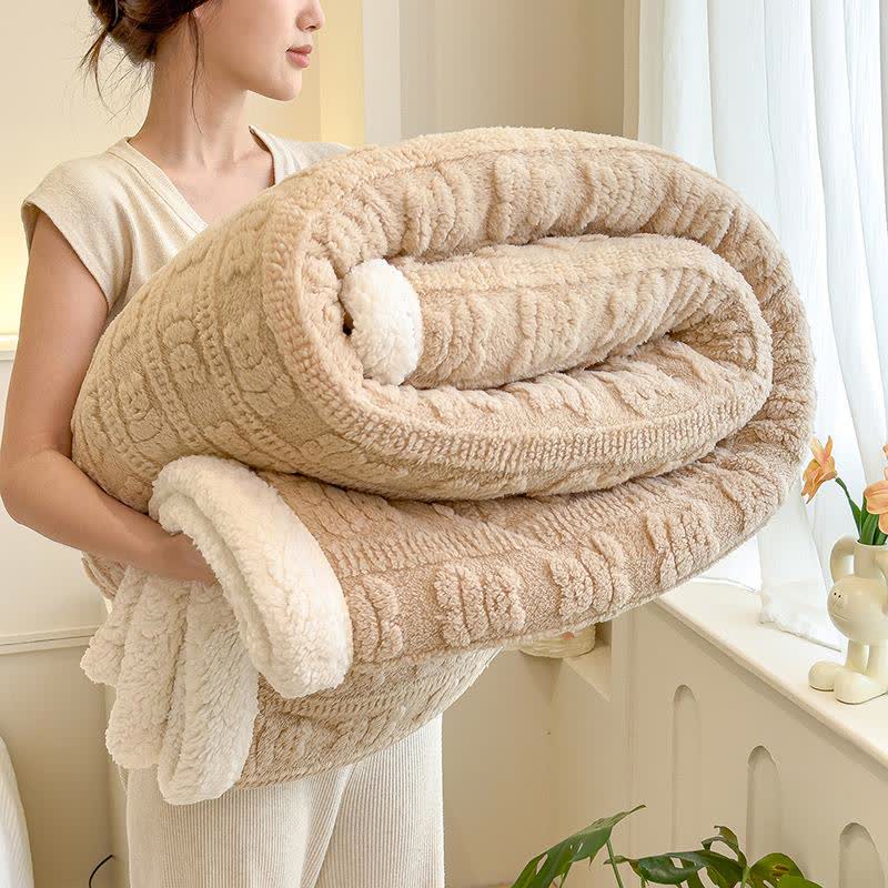 Bear Striped Textured Throw Blanket - Khaki - Queen - image 7