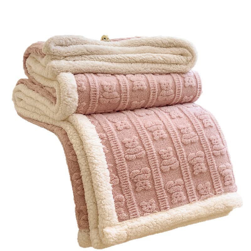 Bear Striped Textured Throw Blanket - image 4
