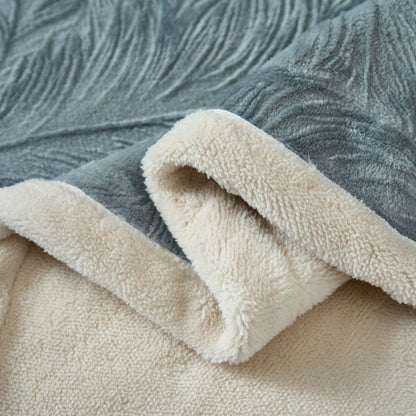 Leaf Textured Warm Throw Blanket - image 4