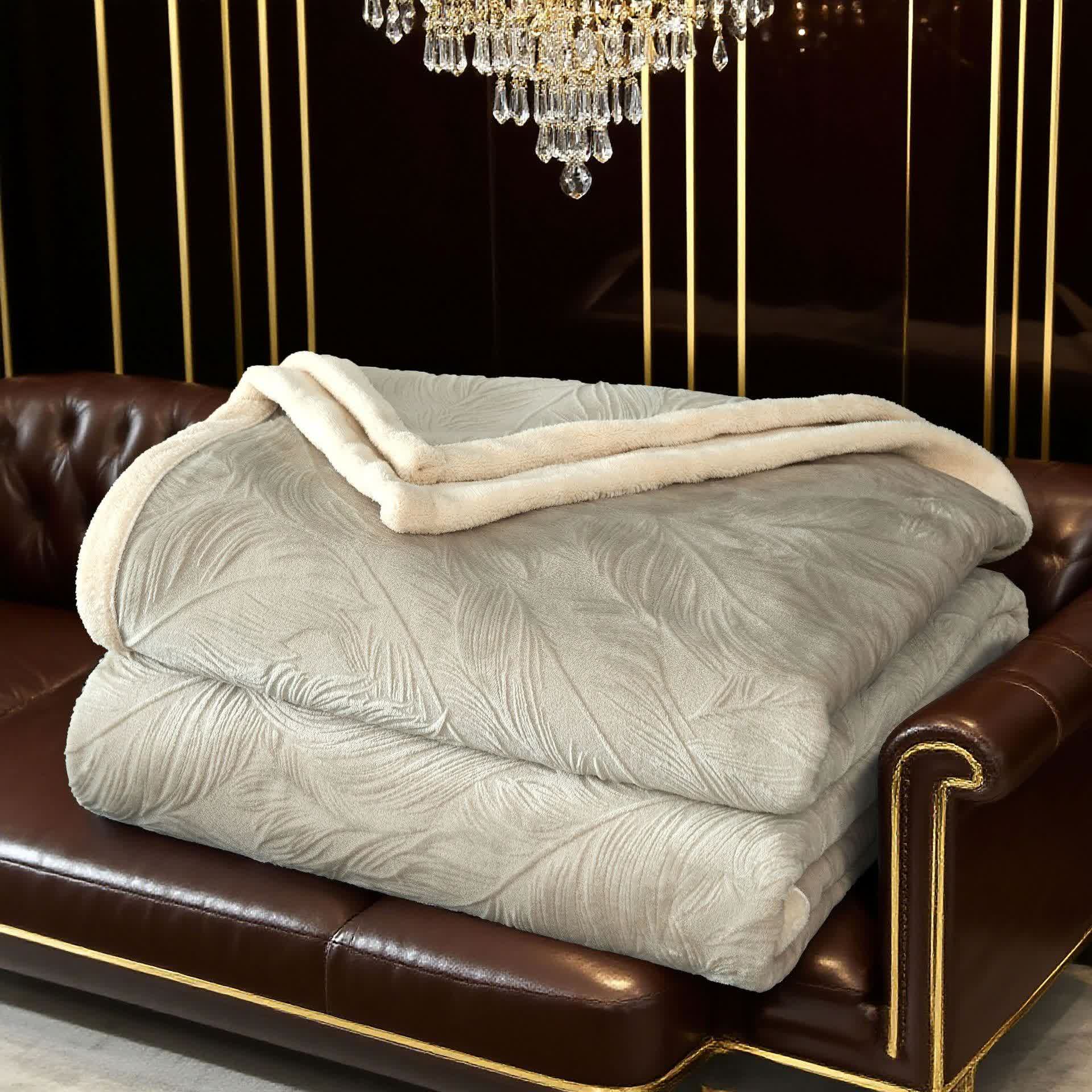 Leaf Textured Warm Throw Blanket - image 18