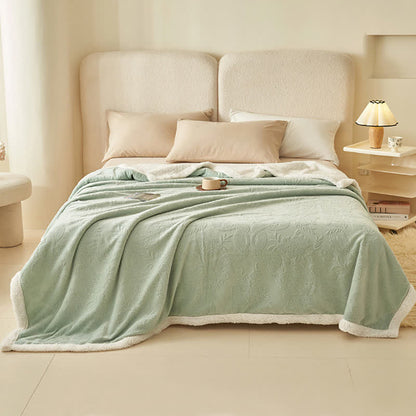 Floral Texture Jacquard Warm Throw Blanket - image 5