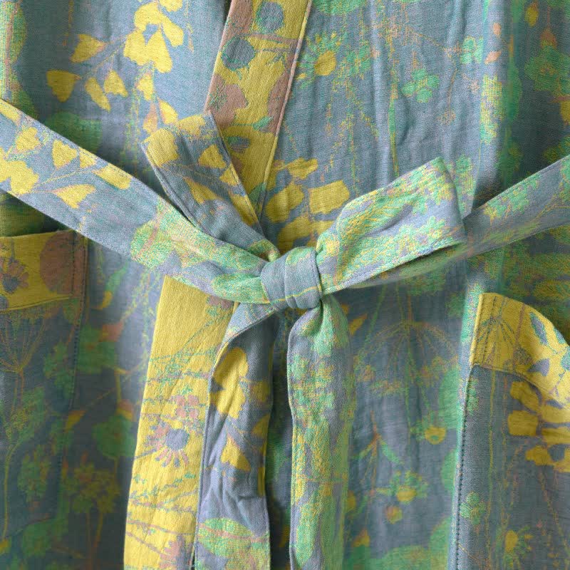 Lotus Organic Cotton Gauze Kimono Robe - image 13