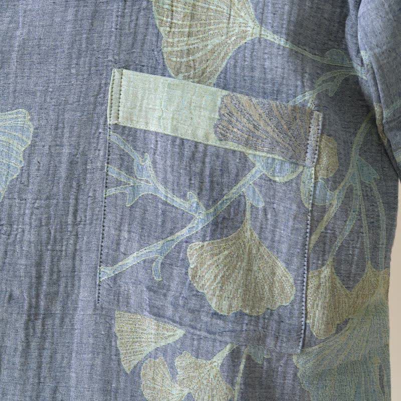 Ginkgo Leaf Organic Cotton Kimono Robe - image 5