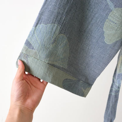 Ginkgo Leaf Organic Cotton Kimono Robe - image 6