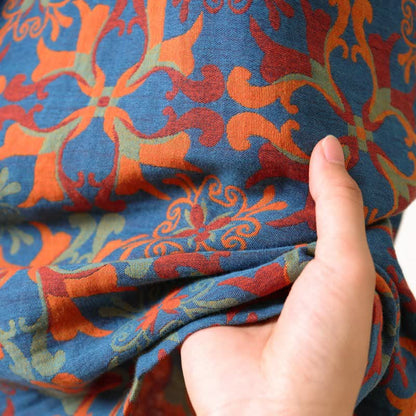 Retro Geometric Pattern Cotton Kimono Robe - image 8