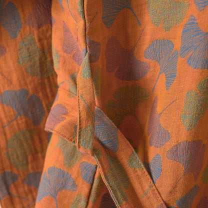 Ginkgo Biloba Cotton Gauze Japanese Robe - image 8
