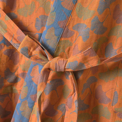 Ginkgo Biloba Cotton Gauze Japanese Robe - image 5