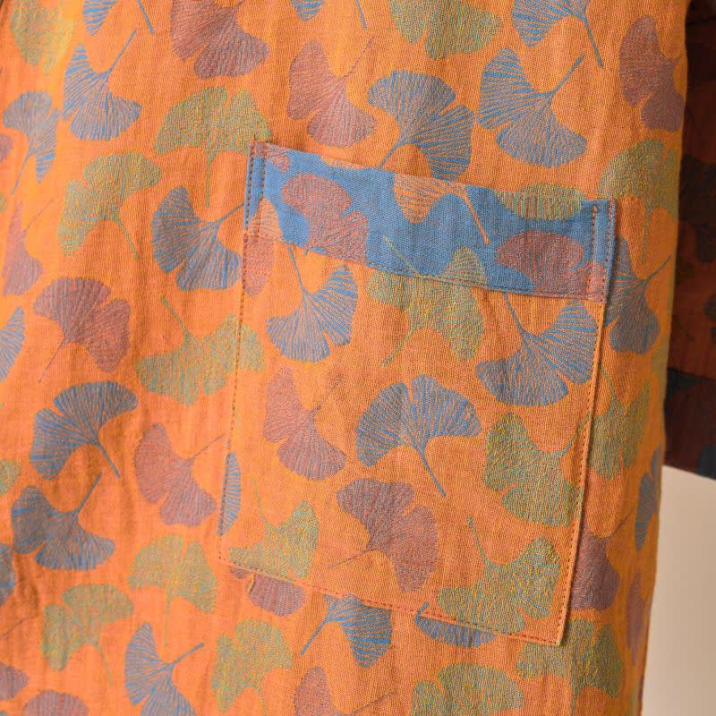 Ginkgo Biloba Cotton Gauze Japanese Robe - image 6