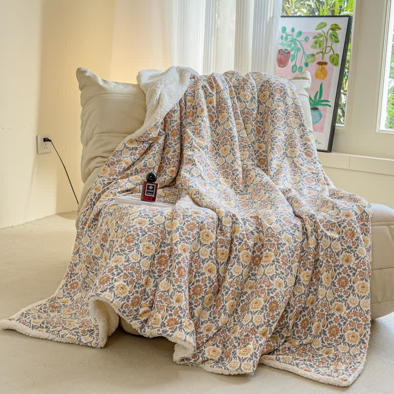 Yellow Flower Reversible Throw Blanket - image 4