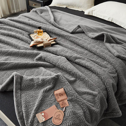 Leaf-inspired Textured Warm Throw Blanket - image 6