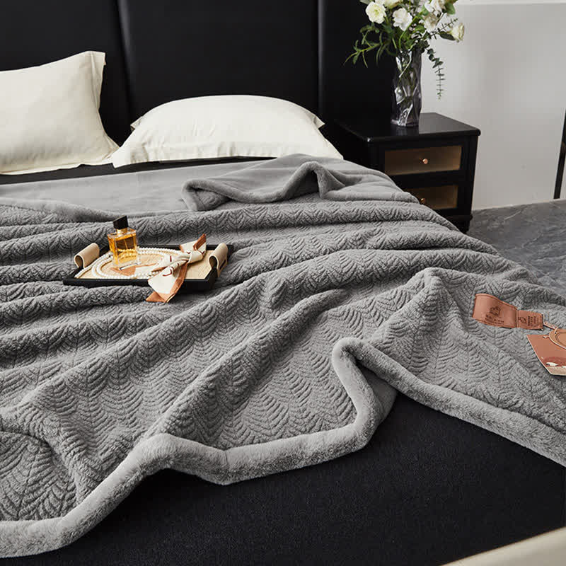 Leaf-inspired Textured Warm Throw Blanket - image 8