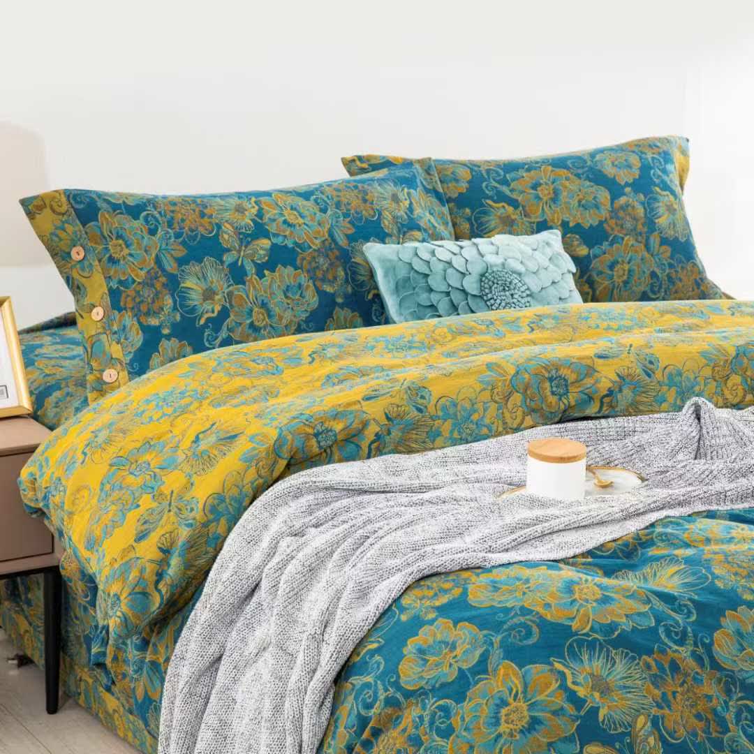 Floral Butterfly Cotton Gauze Bedding Set(4pcs) - image 2