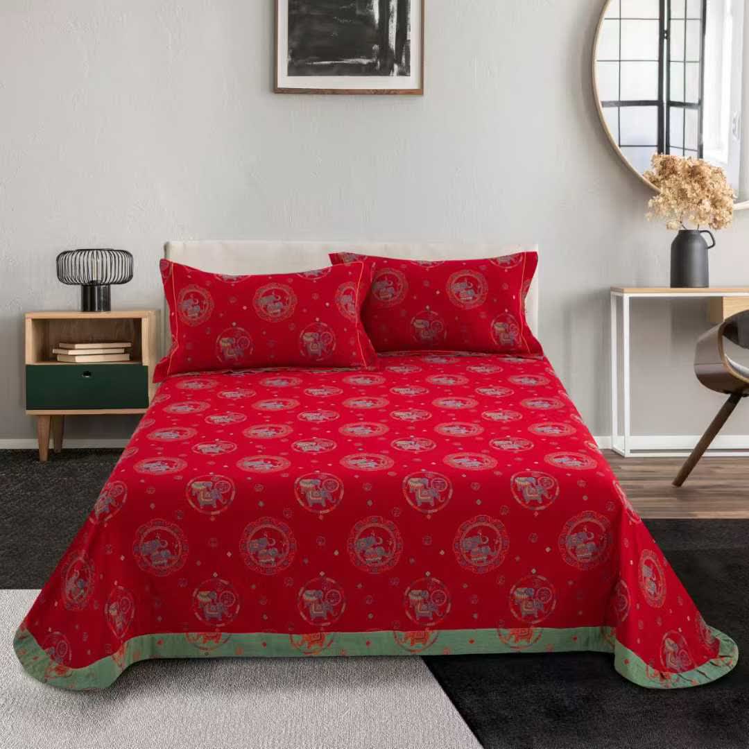 Thai Elephant Cotton Gauze Bedding Set(4pcs) - image 1