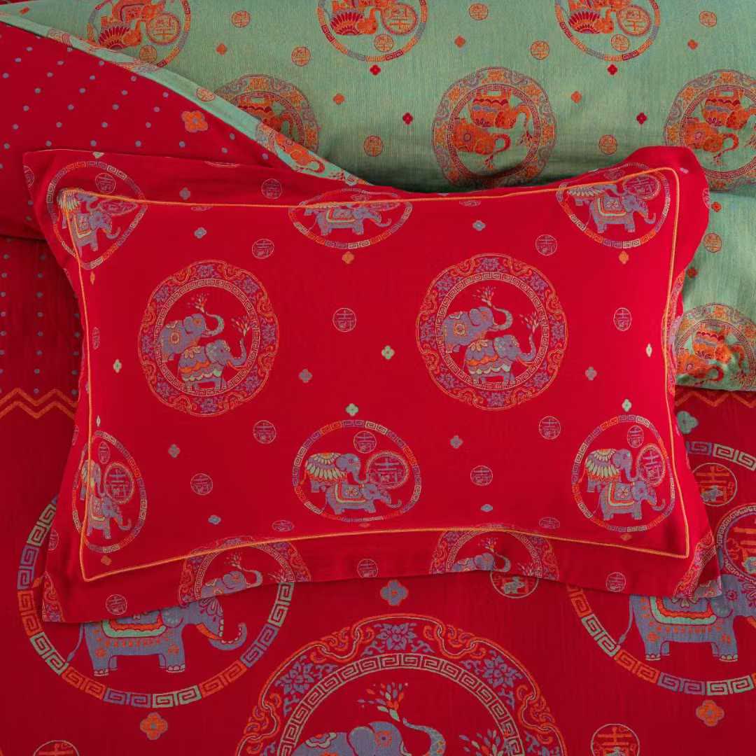 Thai Elephant Cotton Gauze Bedding Set(4pcs) - image 4
