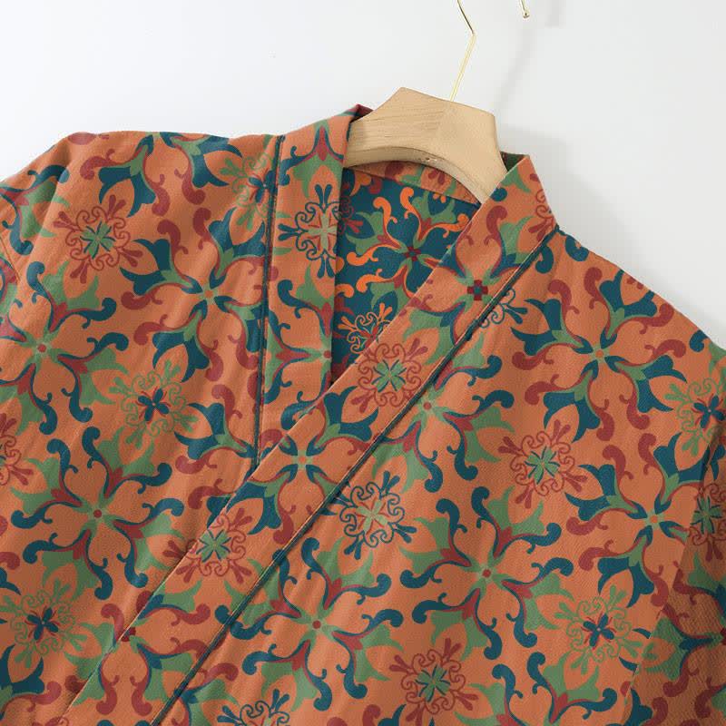 Geometric Pattern Cotton Kimono Loungewear Set - image 6