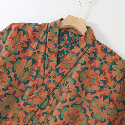 Geometric Pattern Cotton Kimono Loungewear Set - image 6