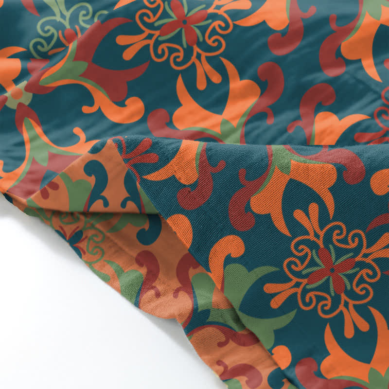 Geometric Pattern Cotton Kimono Loungewear Set - image 4