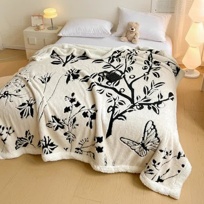 Tree Butterfly Jacquard Throw Blanket - image 2