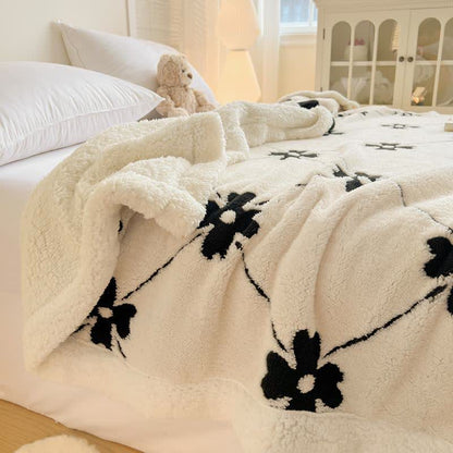 Diamond Checkered Flower Throw Blanket - image 5
