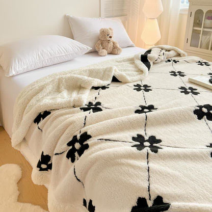 Diamond Checkered Flower Throw Blanket - image 6